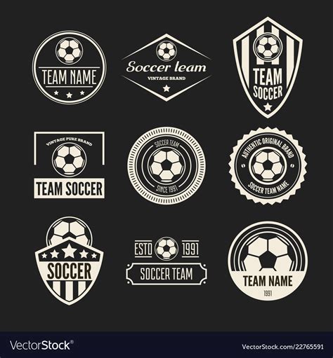 Set Of Football Or Soccer Club Logo Royalty Free Vector