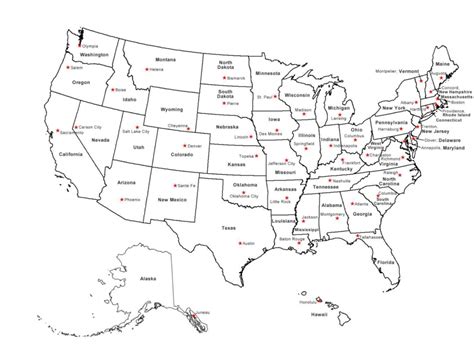 Printable Us Map With Capital Cities Printable Us Maps