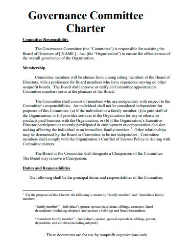 Free 10 Committee Charter Samples In Pdf