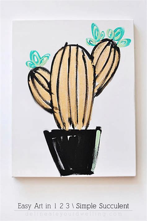 Easy pictures to draw on canvas. Tips to draw and paint easy and simple Succulent artwork