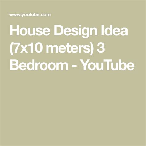 House Design Idea 7x10 Meters 3 Bedroom Youtube House Design