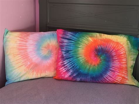 Spiral Tie Dyed Pillowcase Pastel Rainbow Etsy
