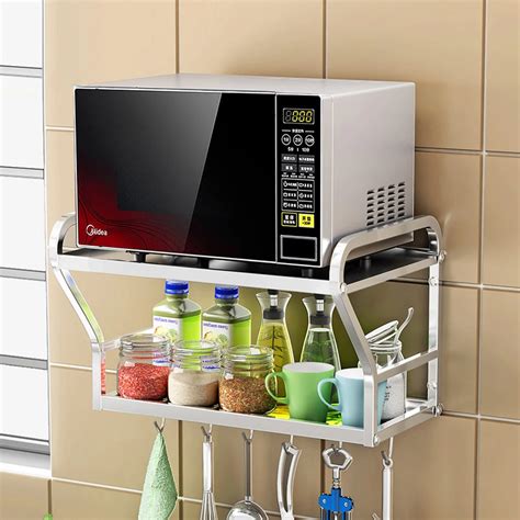 A1 304 Stainless Steel Microwave Oven Shelf Kitchen Rack Wall Mount