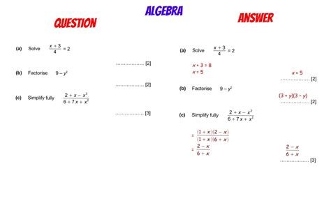 Gcse Revision Solving Simplifying Algebraic Fractions Factorising