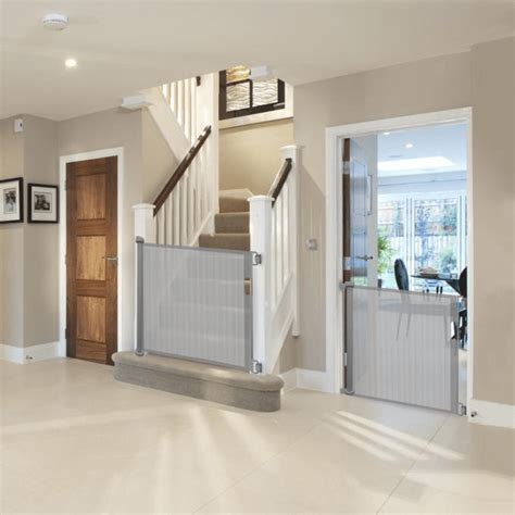 Callowesse Retractable Mesh Stair Gate White Extendable To 130cm