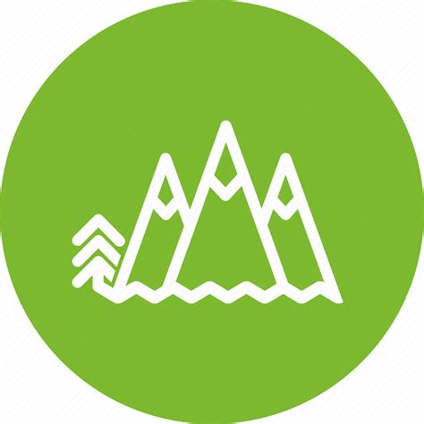 Circle Climbing Green Landscape Mountain Nature Trip Icon