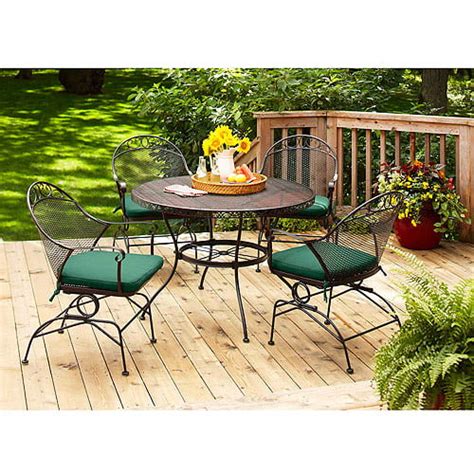 Better Homes And Gardens Clayton Court Patio Dining Set Wrought Iron Cushioned 5 Piece Green
