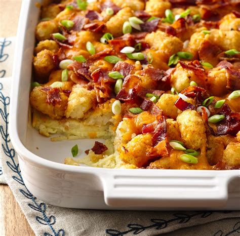 Impossibly Easy Bacon Egg And Tot Bake With Make Ahead Directions