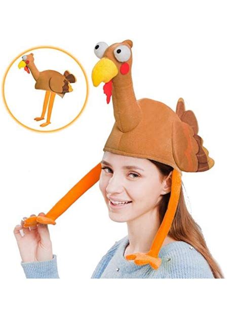 buy plush turkey gobbler hat with long neck for happy thanksgiving party costume outfit and