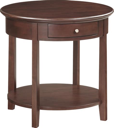 Whittier Wood Mckenzie 3510caf Transitional 1 Drawer Round End Table