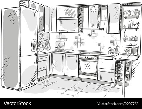 Aggregate Kitchen Drawing Images Seven Edu Vn