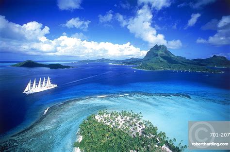 Aerial View Over Tropical Islands Stock Photo