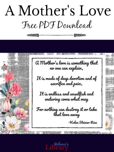 A Mother S Love Poem By Helen Steiner Rice Melanie S Library