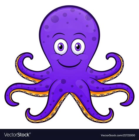 Octopus Cartoon Purple Design Royalty Free Vector Image Imagenes De
