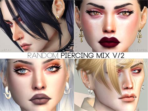 Random Piercing Mix V2 By Pralinesims At Tsr Sims 4 Updates