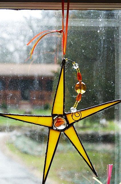 Whimsical Stained Glass Star Suncatcher Bright Yellow With Etsy