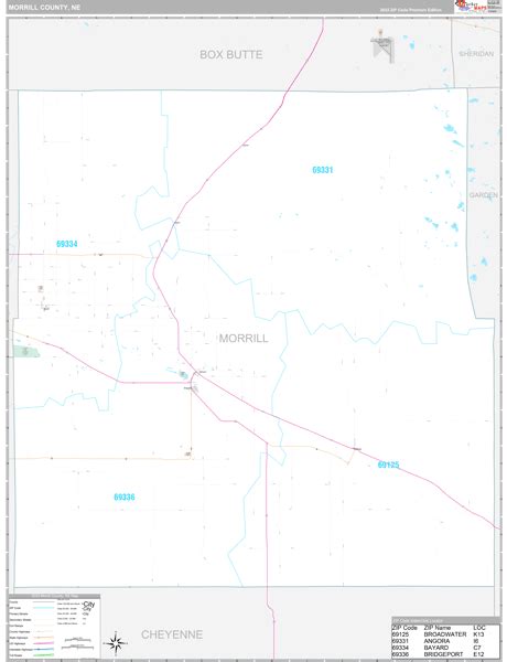 Morrill County Ne Wall Map Premium Style By Marketmaps