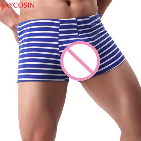 Jaycosin Men Knickers Boxer Shorts Bulge Pouch Sexy Striped Underwear Underpants Z0817 9 5 In
