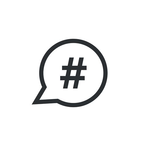 Hashtag Vector Icon In Flat Style Social Media Marketing Illustration