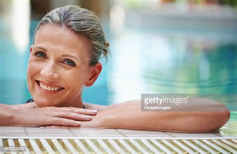 Mature Woman Relaxing In Hot Tub Bildbanksfoton Och Bilder Getty Images