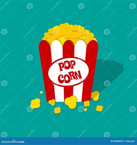 Popcorn Box Vector Icon Stock Vector Illustration Of Object 66868874