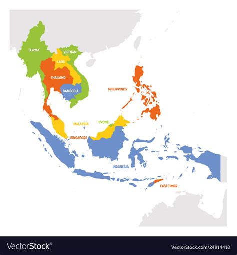 Firstly, our southeast asia outline map free templates have major capital cities on it. Southeast asia region map countries in Royalty Free Vector