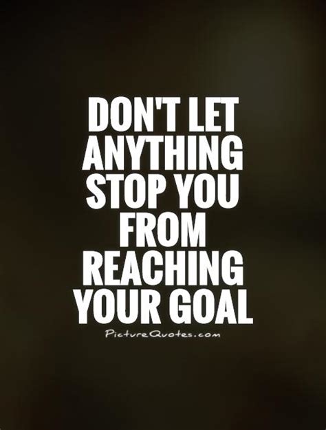 Dont Let Anything Stop You From Reaching Your Goal Picture Quotes