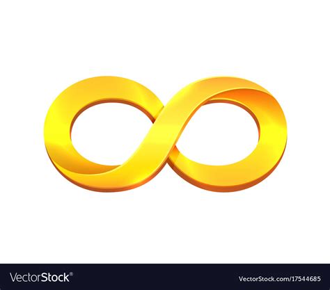 Infinity Gold Symbol On The White Background Vector Image