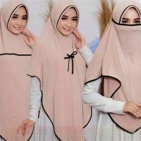 Kerudung Khimar Niqab Maryam 3 In 1 Hijab Isntan Kekinian Hijab Jilbab