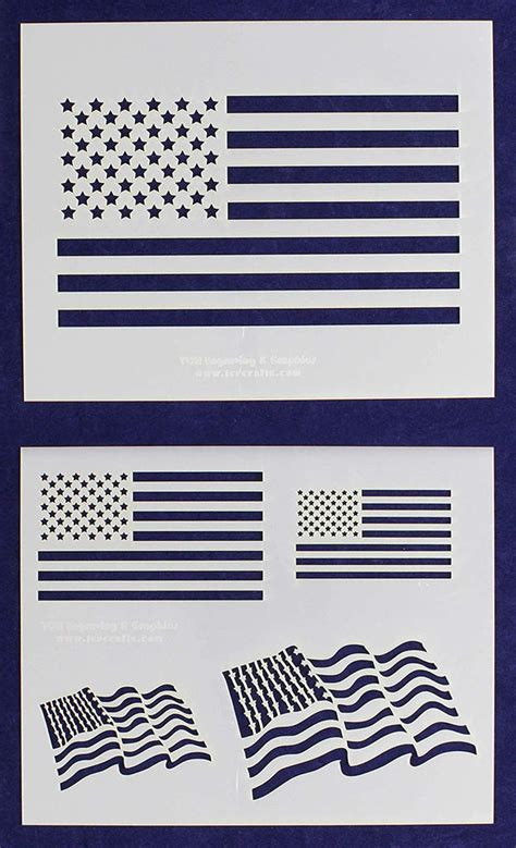 Mylar 2 Pieces Of 14 Mil 8 X 10 Us Flag Stencils Painting Crafts
