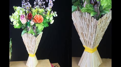 Cara Membuat Vas Bunga Dari Stik Es Krim Yang Mudah Youtube