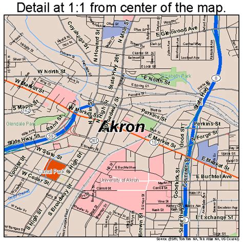 Akron Ohio Street Map 3901000