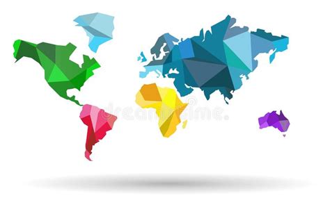 Mappa Paesi Del Mondo Variopinti Sui Precedenti Bianchi Illustrazione