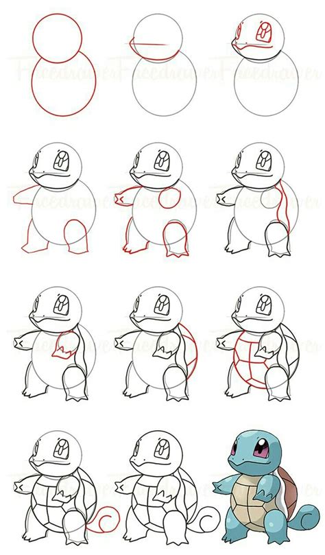 How To Draw Squirtle From Pokemon Printable Step By Step Drawing Sheet