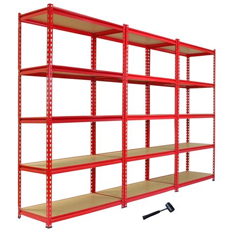 Pack Of 3 Garage Shelving Unit 5 Tier Heavy Duty Rack For Storage