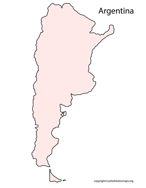 Blank Argentina Map Blank Outline Map Of Argentina