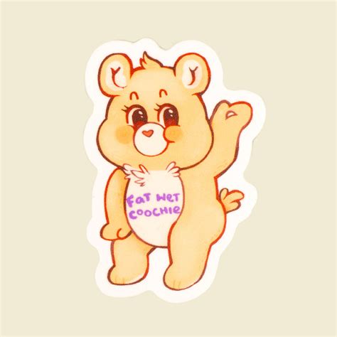 Fat Wet Coochie Bear Sticker Cube U Designs