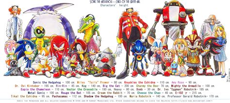 Sonic Characters Height Chart