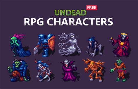 Free Undead Fantasy Jrpg Pixelart Characters By Fat Cat Games