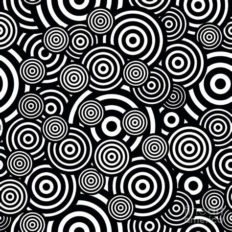 Black And White Bullseye Abstract Pattern Painting By Saundra Myles