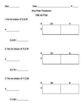 28 use the hundred chart. Area Model Multiplication (one-digit by two-digit) by Jedi ...