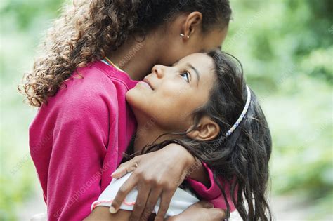 Close Up Affectionate Cute Sisters Hugging Stock Image F032 2678 Science Photo Library