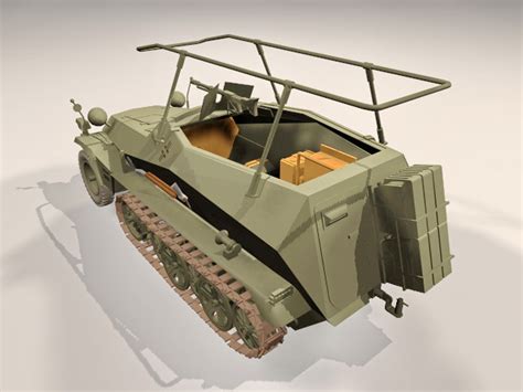 Sdkfz 250 Light Armoured Halftrack 3d Model 3ds Max Files Free Download
