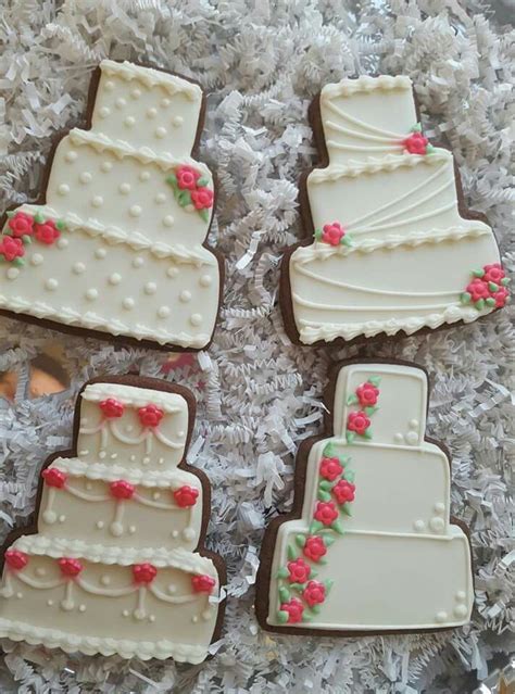 Wedding Cake Decorated Cookies Cookie Decorating Cookies Wedding