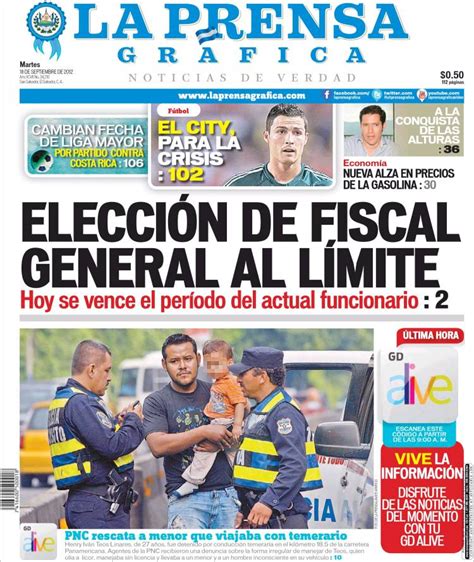 newspaper la prensa gráfica el salvador newspapers in el salvador tuesday s edition