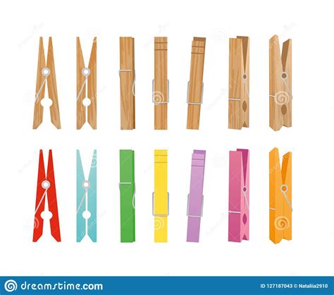 Set Of Different Clothespins Cartoon Vector 54941183