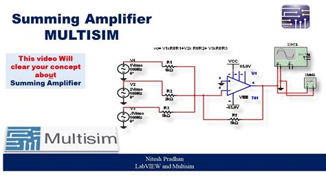 Summing Amplifier Practical Using Multisim Youtube