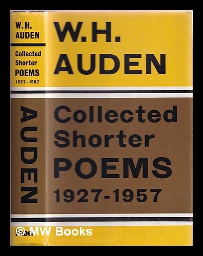 Collected Shorter Poems 1927 1957 By Auden W H 1907 1973 1966