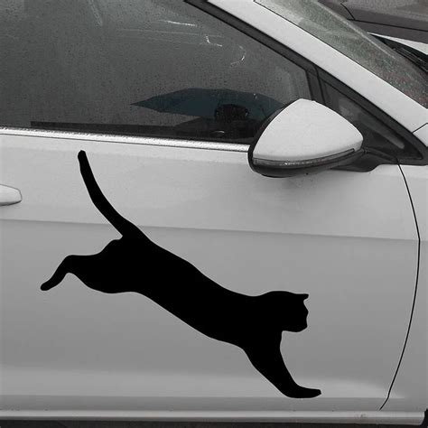 length 65cm black cat jumping car sticker for cars side door truck window motorhome camper