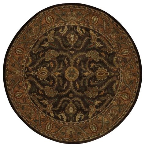 With bold mustard, pale citrus and gold shades to choose from, we've got just what you're looking for. Traditional Dream Round 8' Round Green, Gold Area Rug - Traditional - Area Rugs - by RugPal